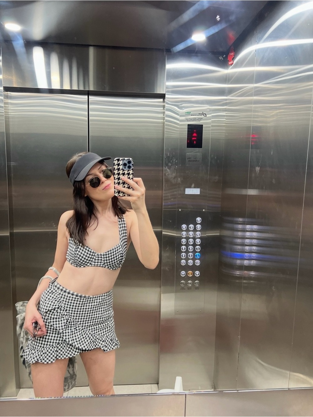 SOLID & STRIPED Black and White Gingham Bikini